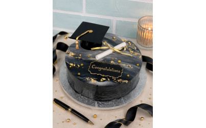 Elegant Marble Graduation Cake