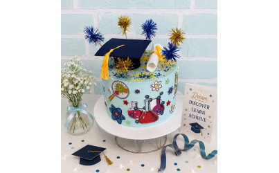 Kindergarten Science Graduation Cake
