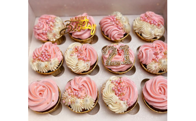 Blush 21st Birthday Cupcake Collection