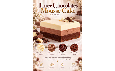 Three Chocolates Mousse Cake