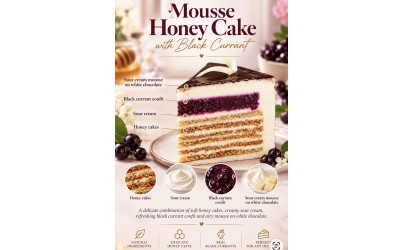 Mousse Honey Cake with Black Currant